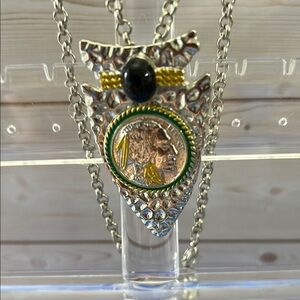 Silver and Gold Pendant Necklace